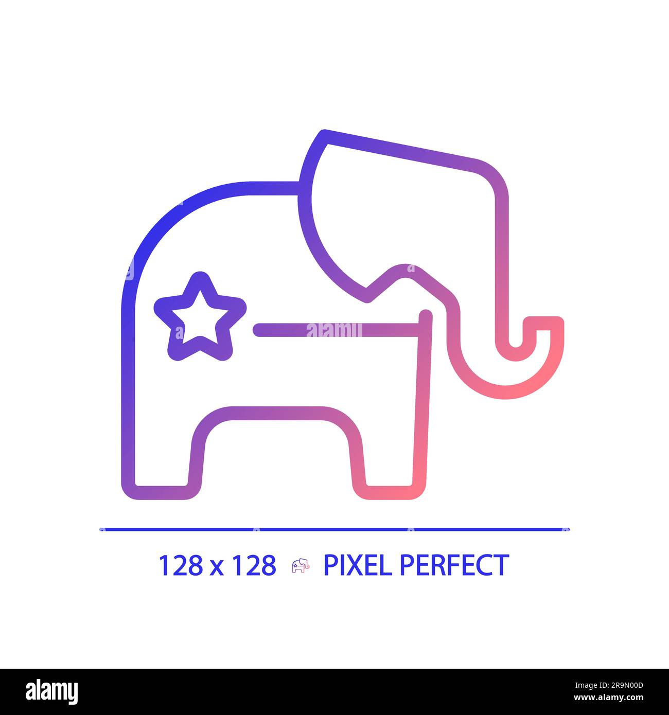 Pixel perfect gradient Republican Party logo Stock Vector