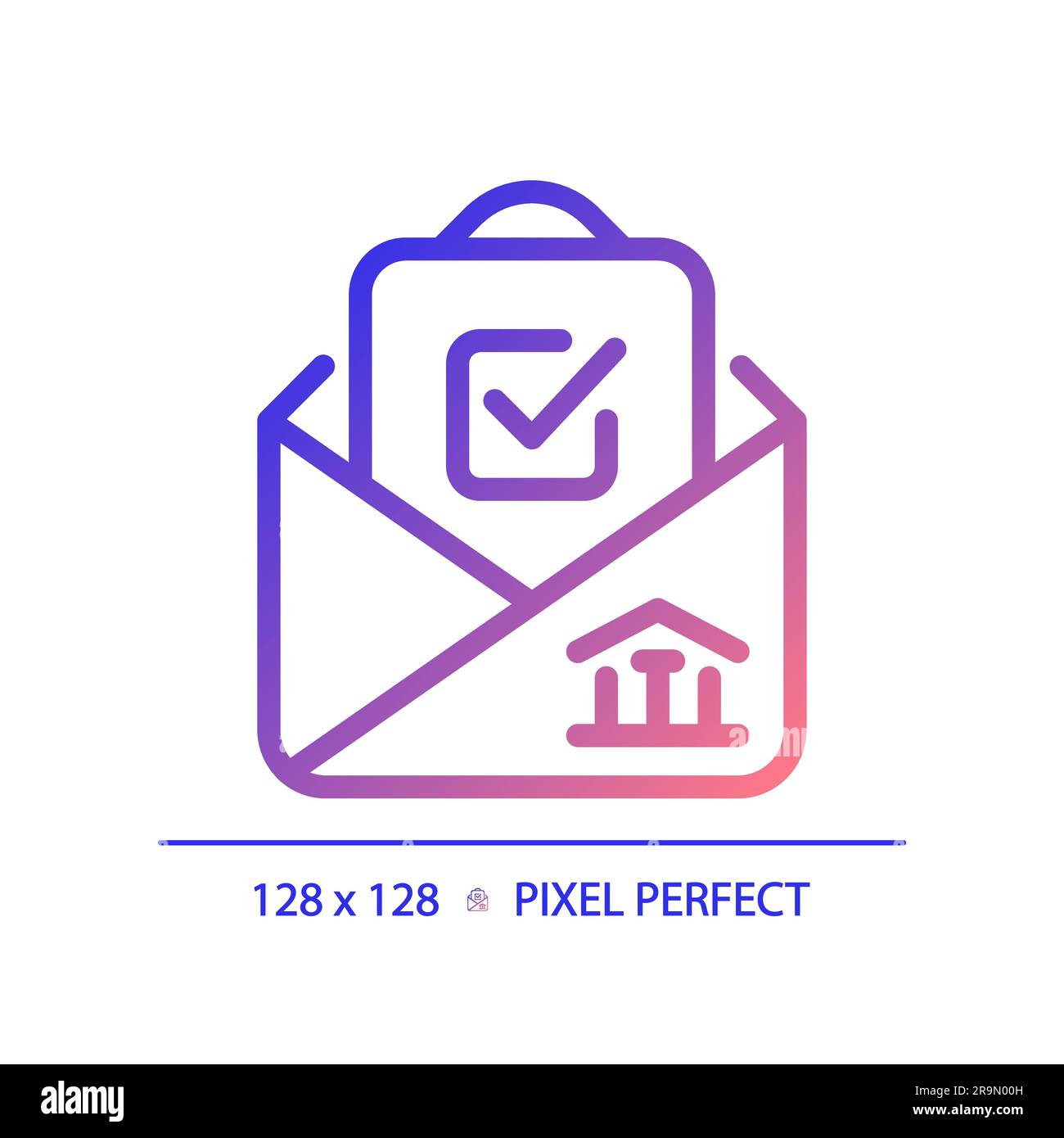 Pixel perfect gradient icon with checkmark and envelope Stock Vector ...