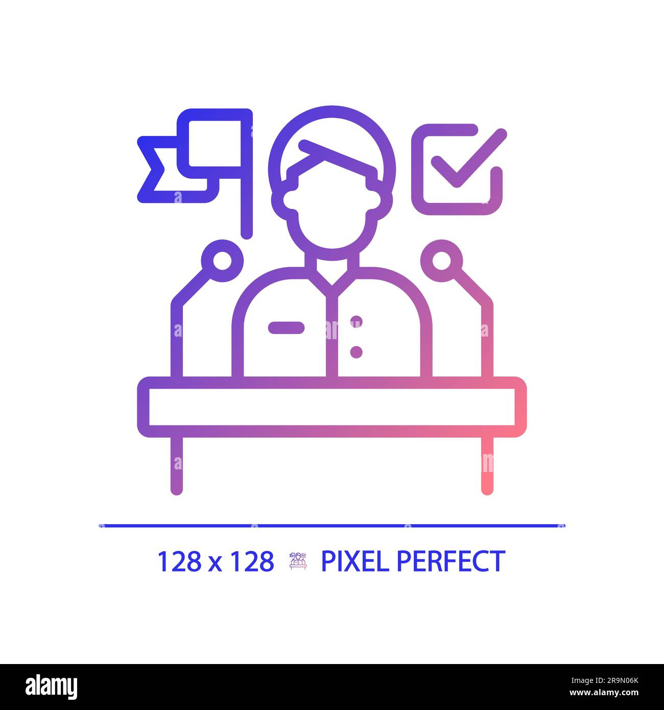 2D Pixel perfect gradient election candidate Stock Vector