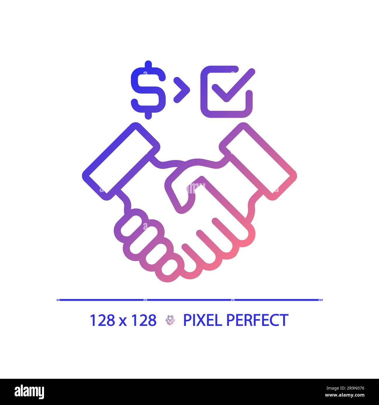 Pixel perfect gradient partnership icon Stock Vector