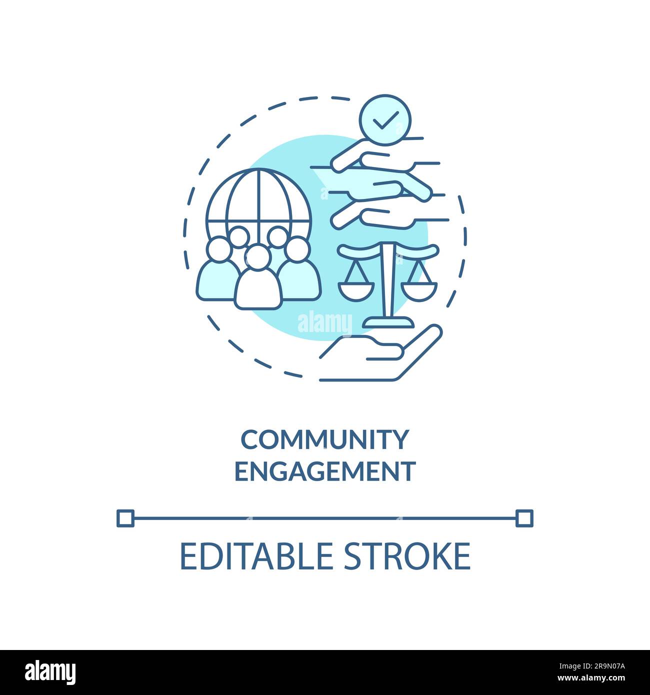 Community engagement turquoise concept icon Stock Vector Image & Art ...