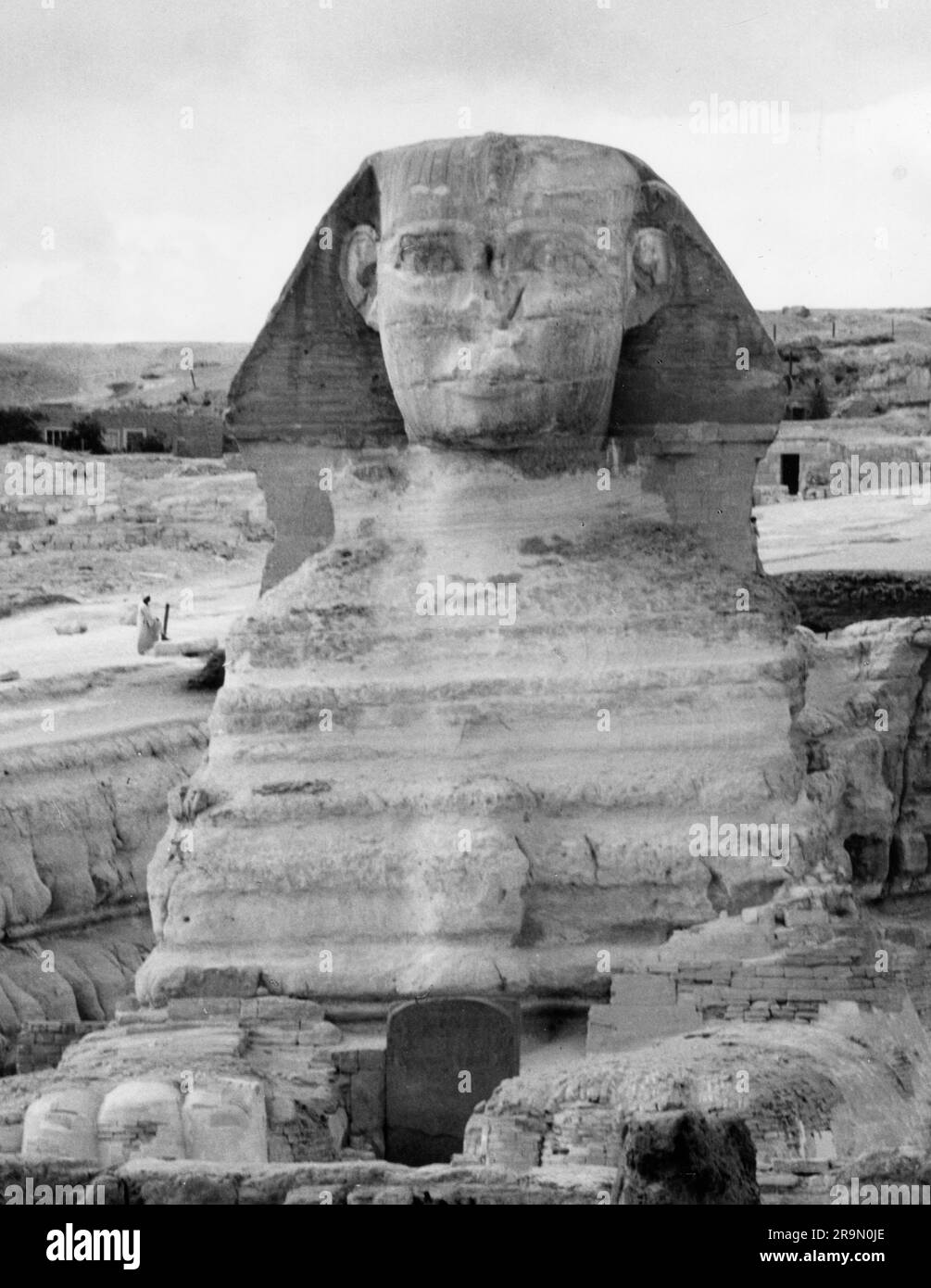 Sphinx egypt front view Black and White Stock Photos & Images - Alamy