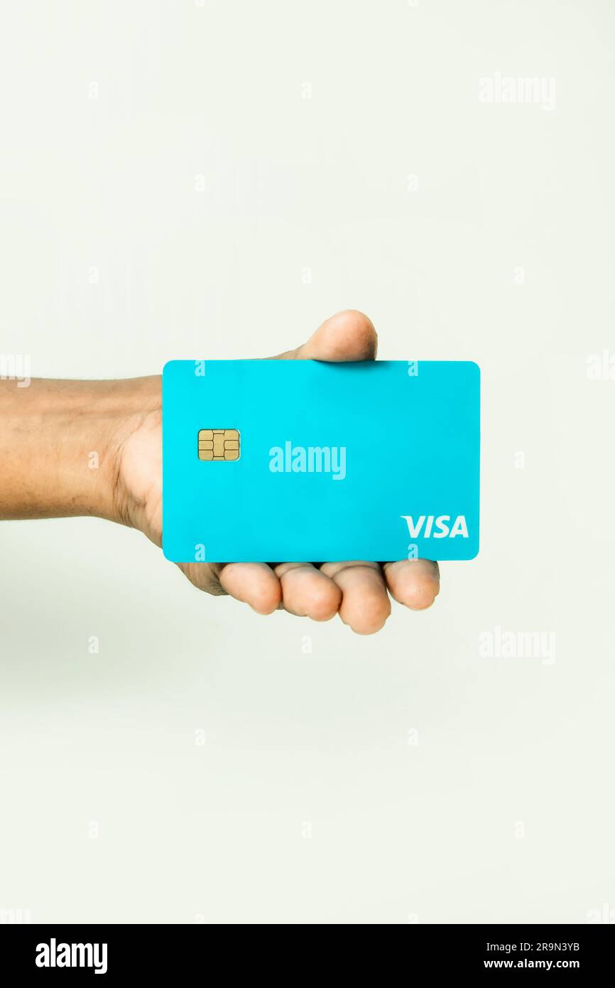 hand holding credit card mockup Stock Photo