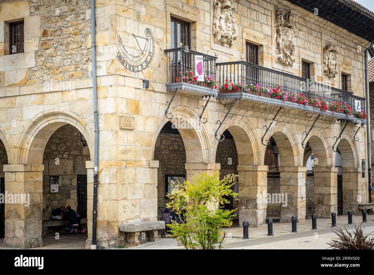 City hall, in Nagusia Square, Otxandio, Basque Country, Spain Stock Photo