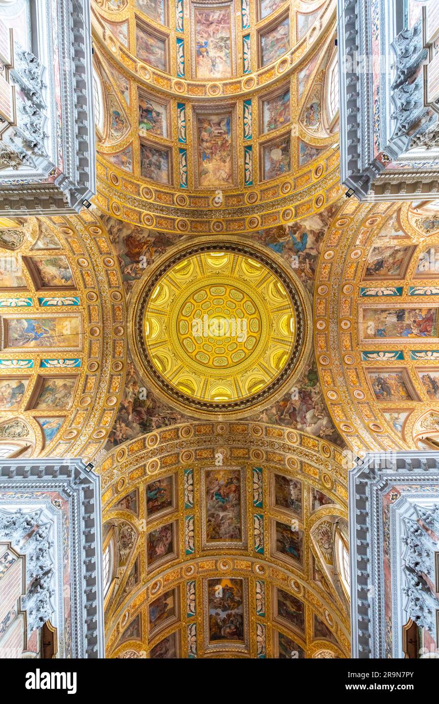 Interior of Church of Gesu Nuovo, Naples, Campania, Italy, South West Europe Stock Photo