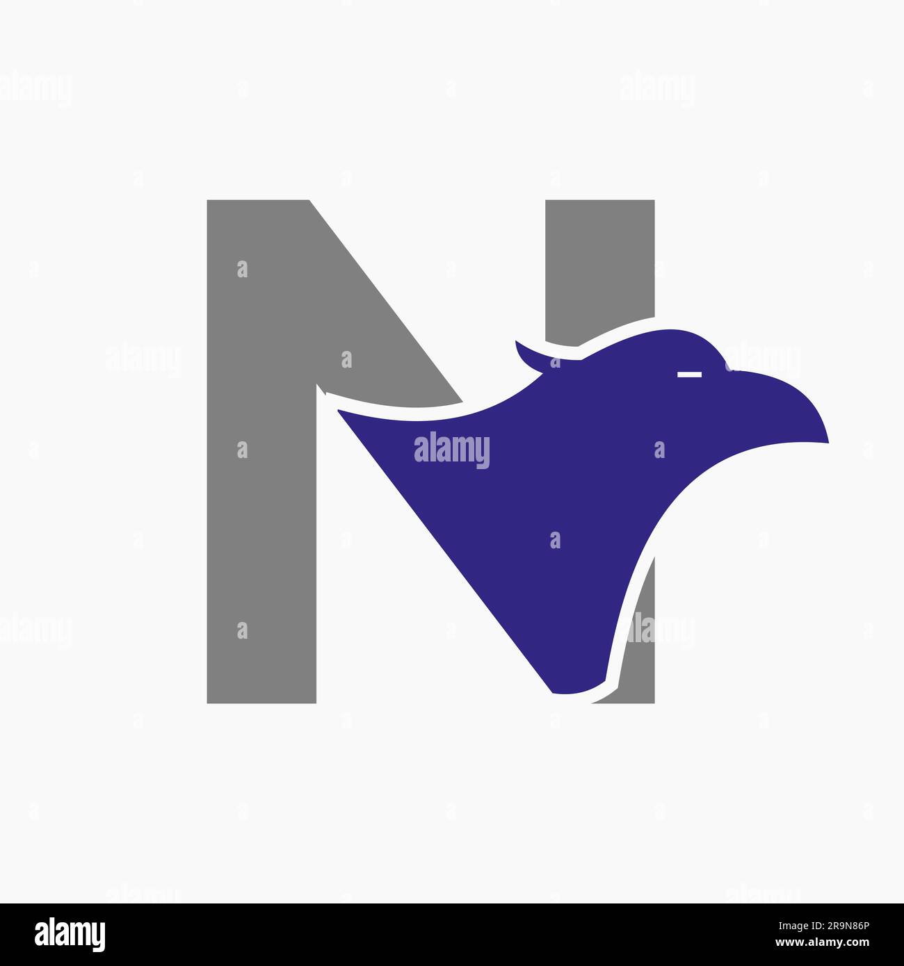 Letter N Eagle Logo Design. Transportation Symbol Vector Template Stock Vector