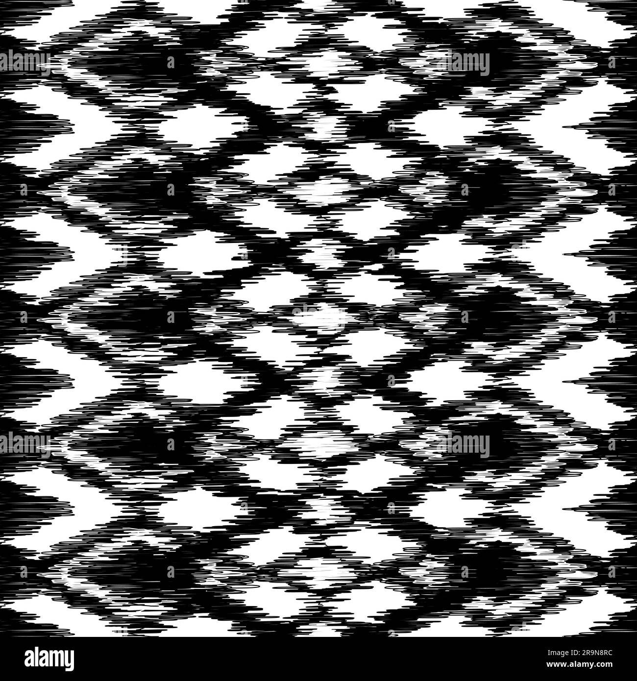 Vector seamless black and white geometric ikat ethnic pattern Stock ...