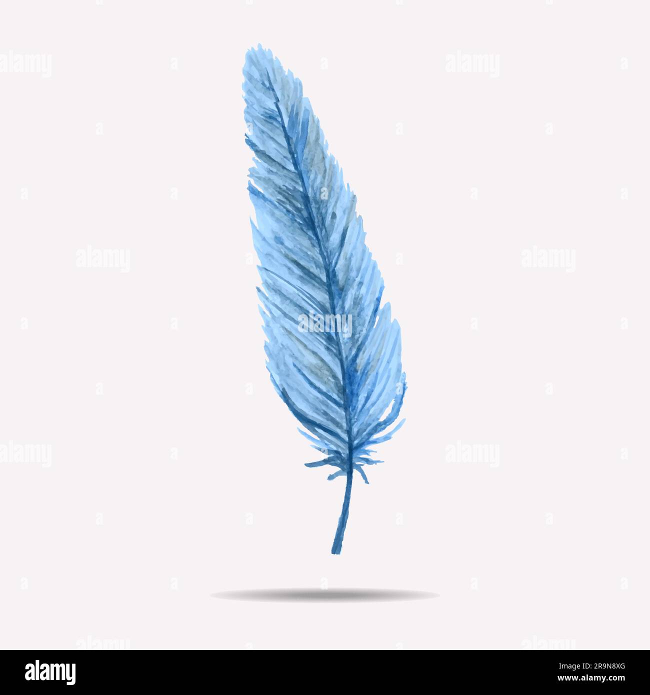 Vector hand drawn illustration with watercolor feather Stock Vector ...