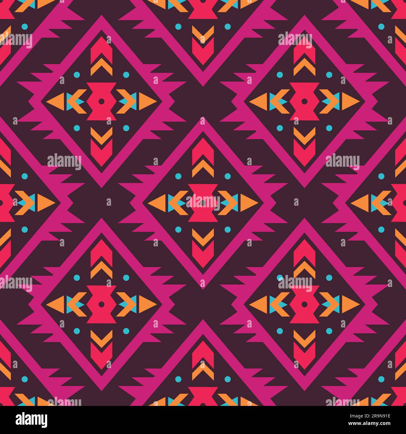 Vector trendy seamless decorative ethnic pattern. Boho geometric style. Stock Vector