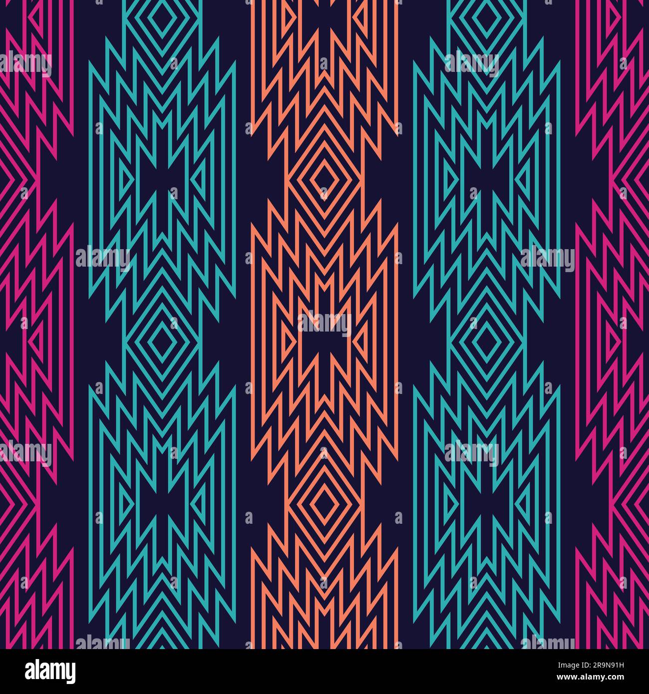 Vector trendy seamless decorative ethnic pattern. Boho geometric style. Stock Vector