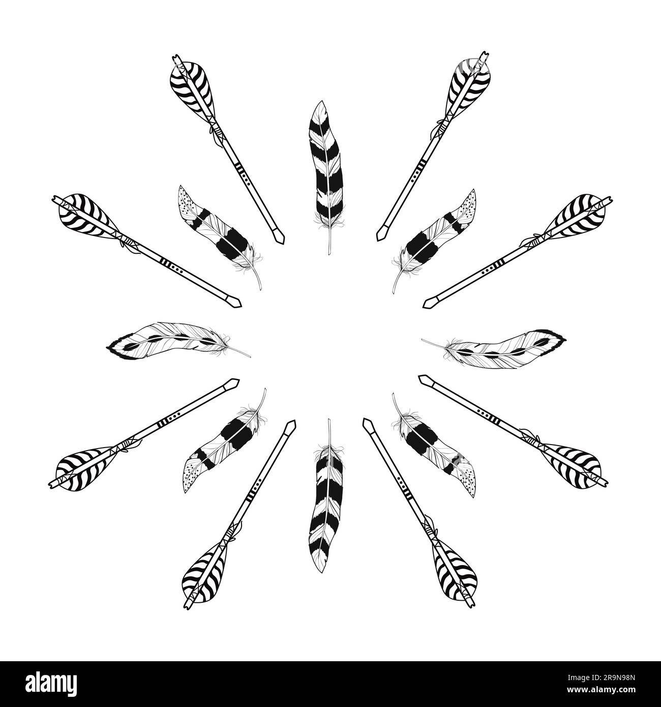 Feathered Arrow Clip Art Black And White