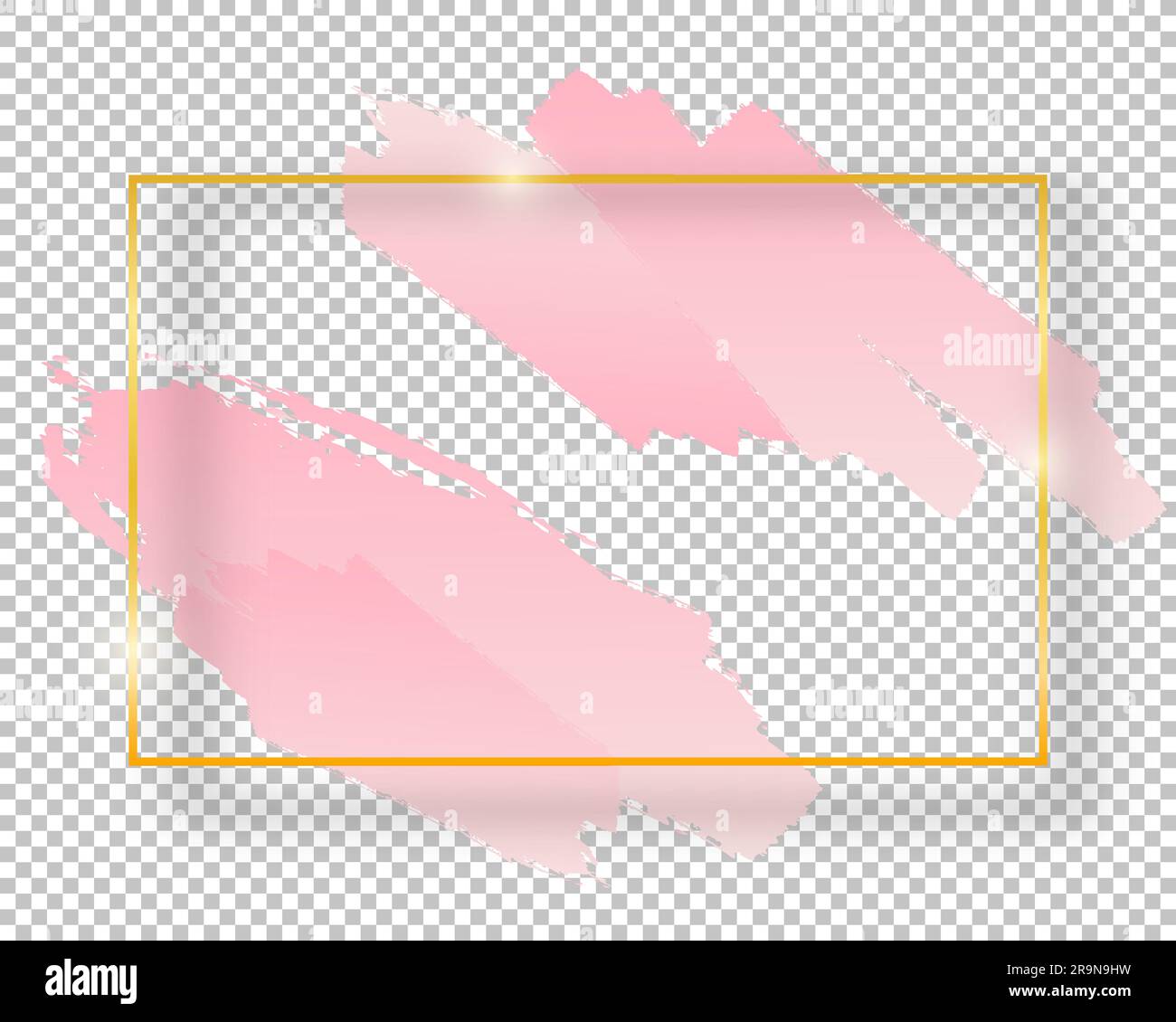 Shiny Square Rounded Border Vector golden shiny vintage square frame with brush strokes isolated on ...