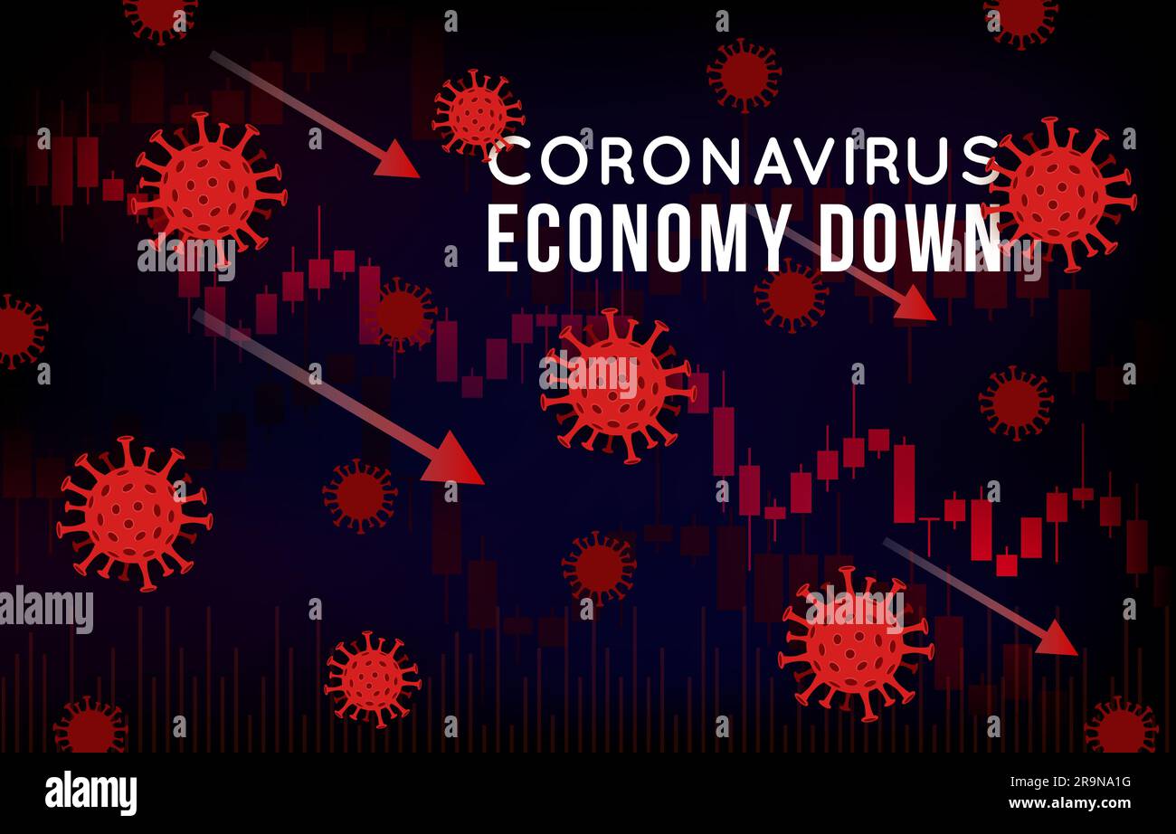 Vector concept illustration of impact of coronavirus on the stock ...