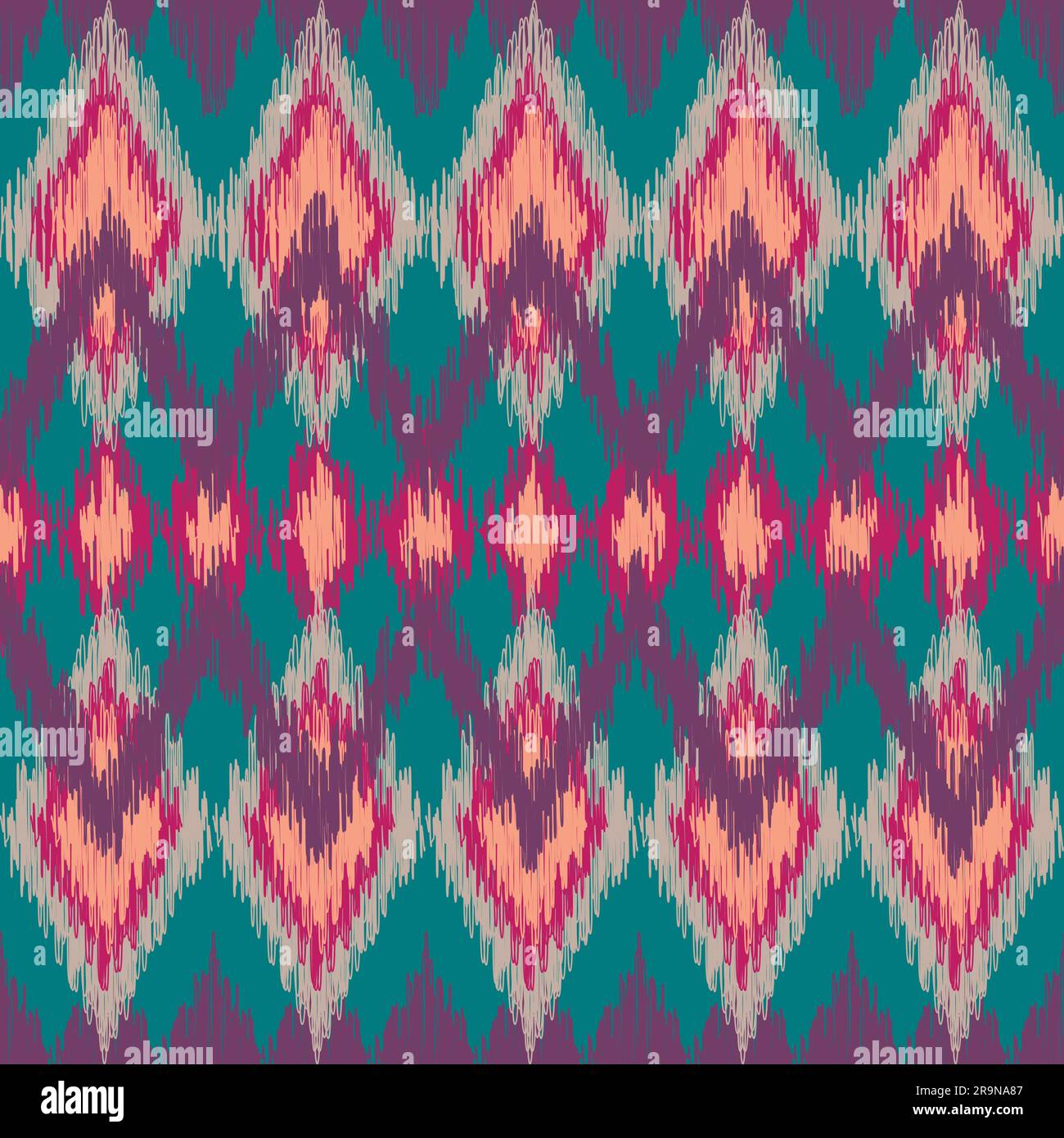 Vector seamless ikat ethnic pattern Stock Vector Image & Art - Alamy