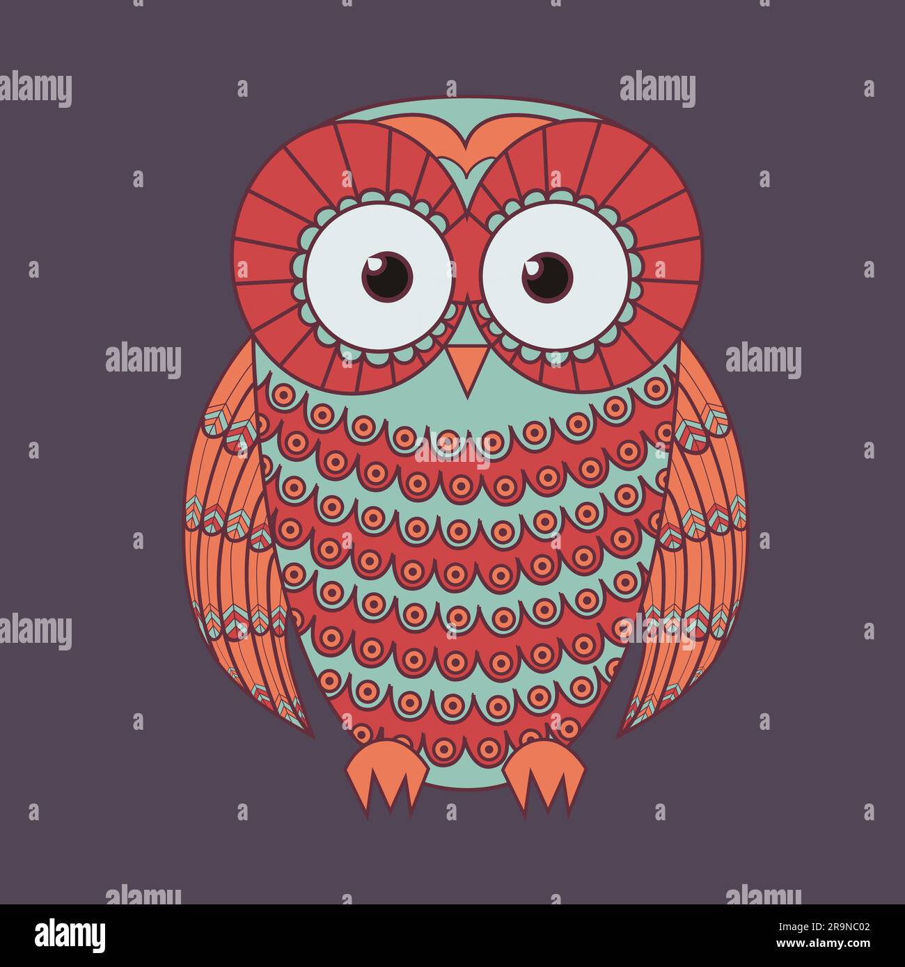 Vector illustration of decorative cute owl Stock Vector Image & Art - Alamy