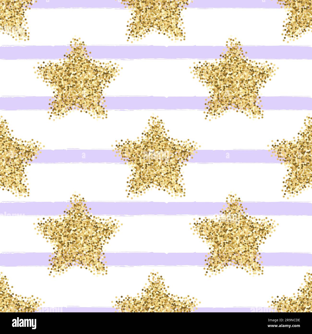 Vector seamless pattern with gold glitter stars and stripes Stock ...