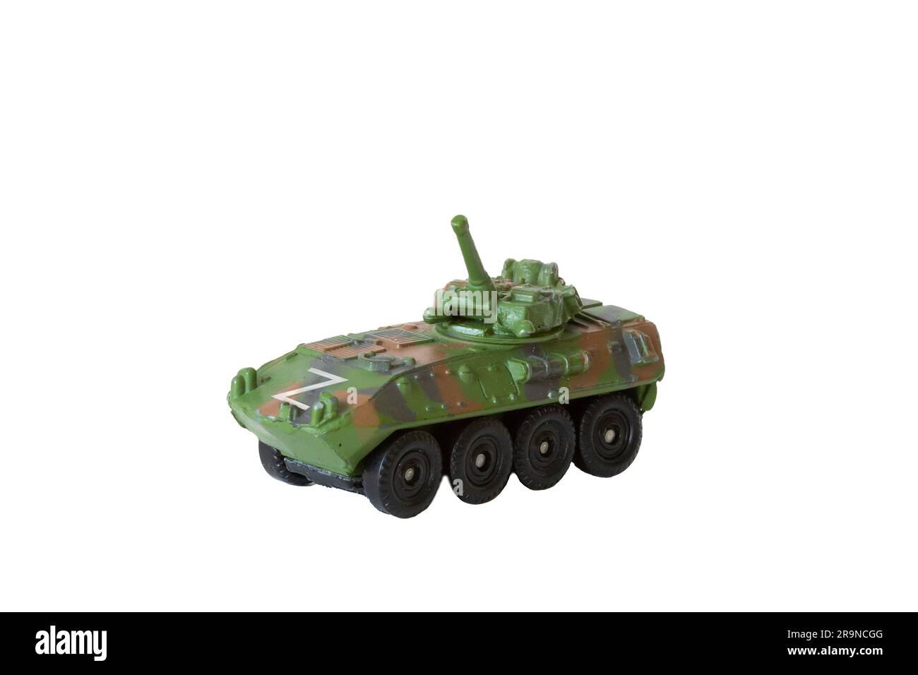Discover the might of a Russian toy armored carrier. Detailed replica for collectors, history enthusiasts. Powerful and captivating! Stock Photo
