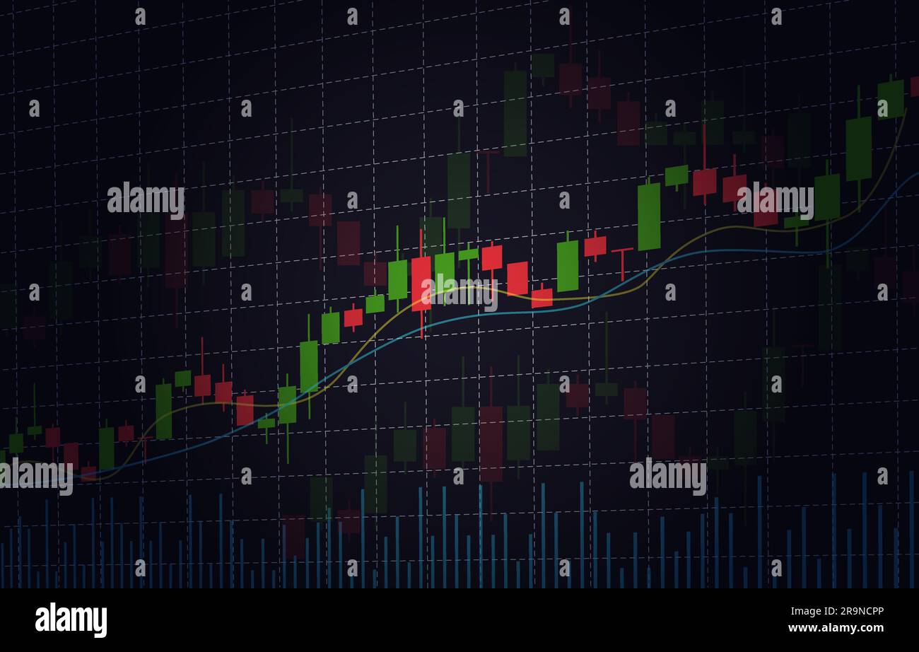Vector background with stock market candlesticks chart. Forex trading ...