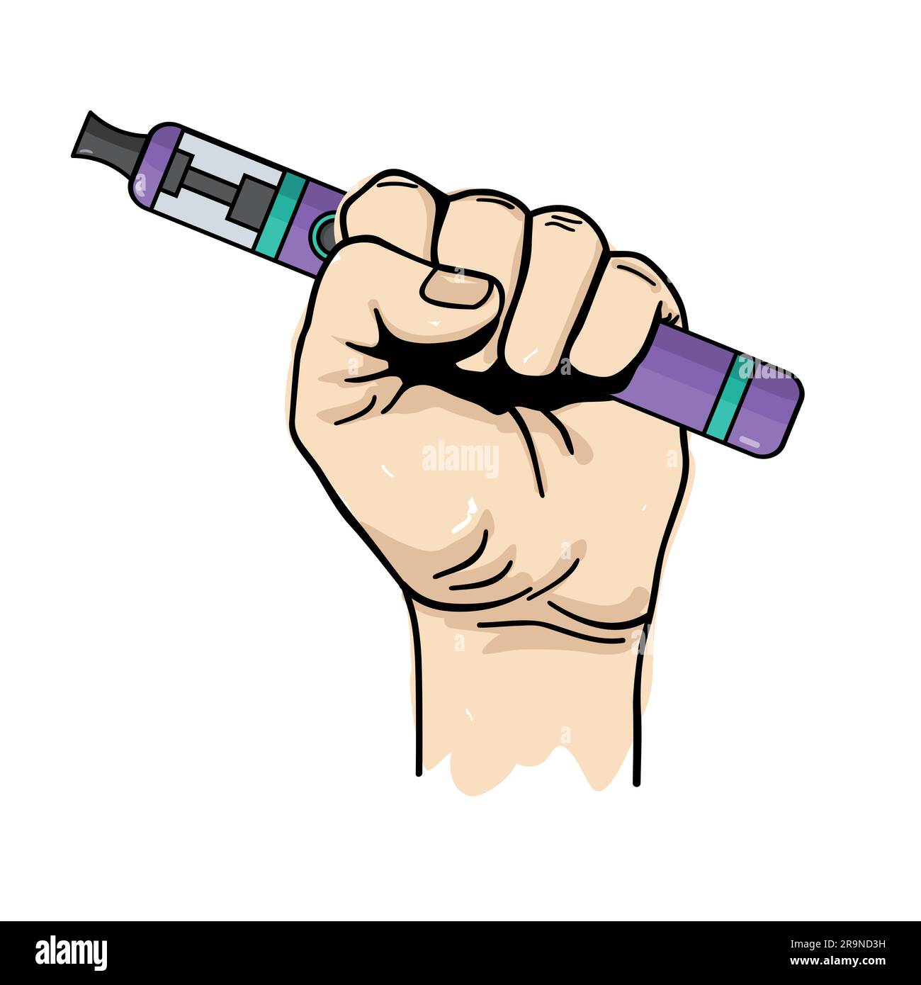 Vector colorful flat illustration with hand holding electric tool for ...