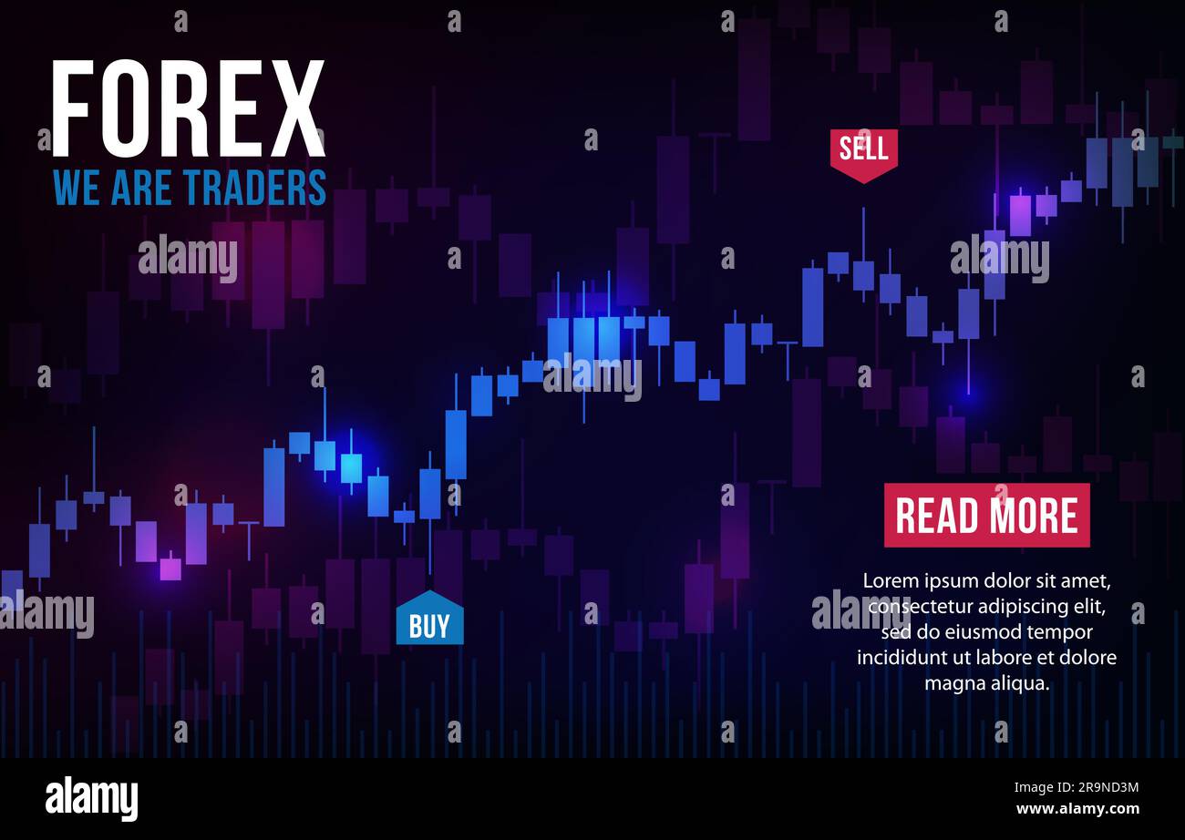 Vector background with stock market candlesticks chart. Forex trading ...