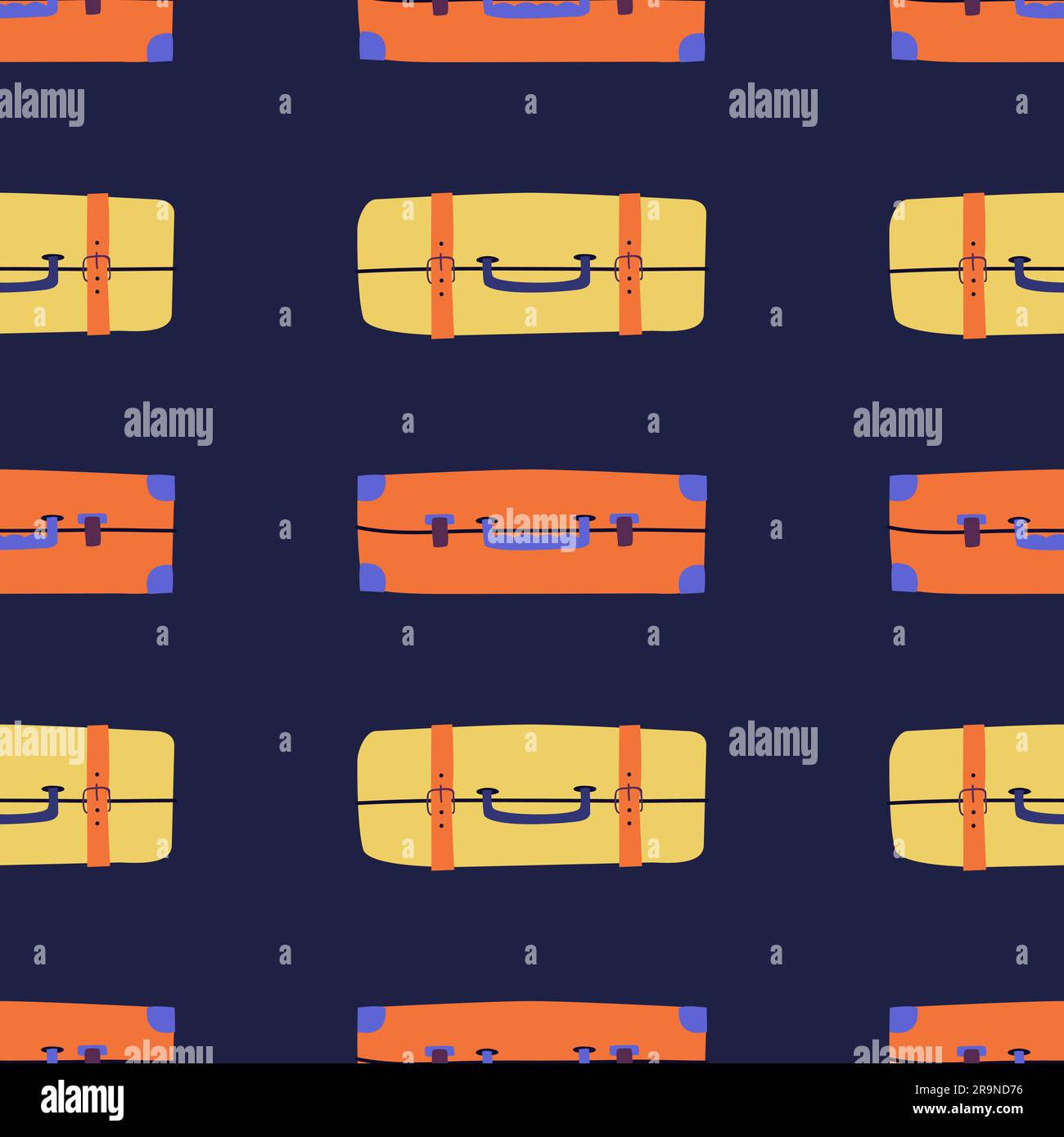 Vector seamless pattern background with colorful suitcases. Trendy ...