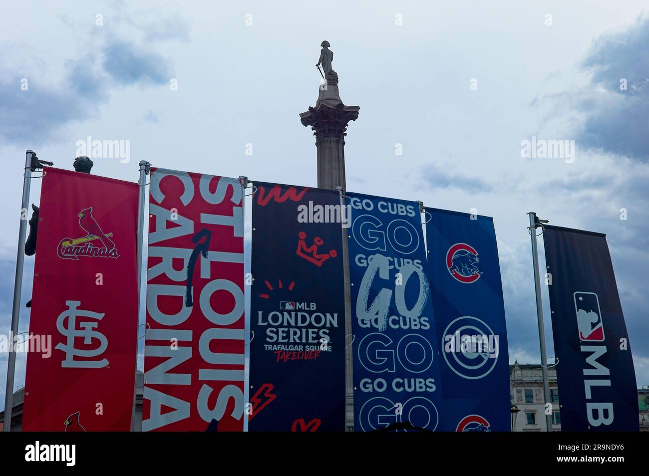 Major League Baseball in Trafalgar Square, London Stock Photo
