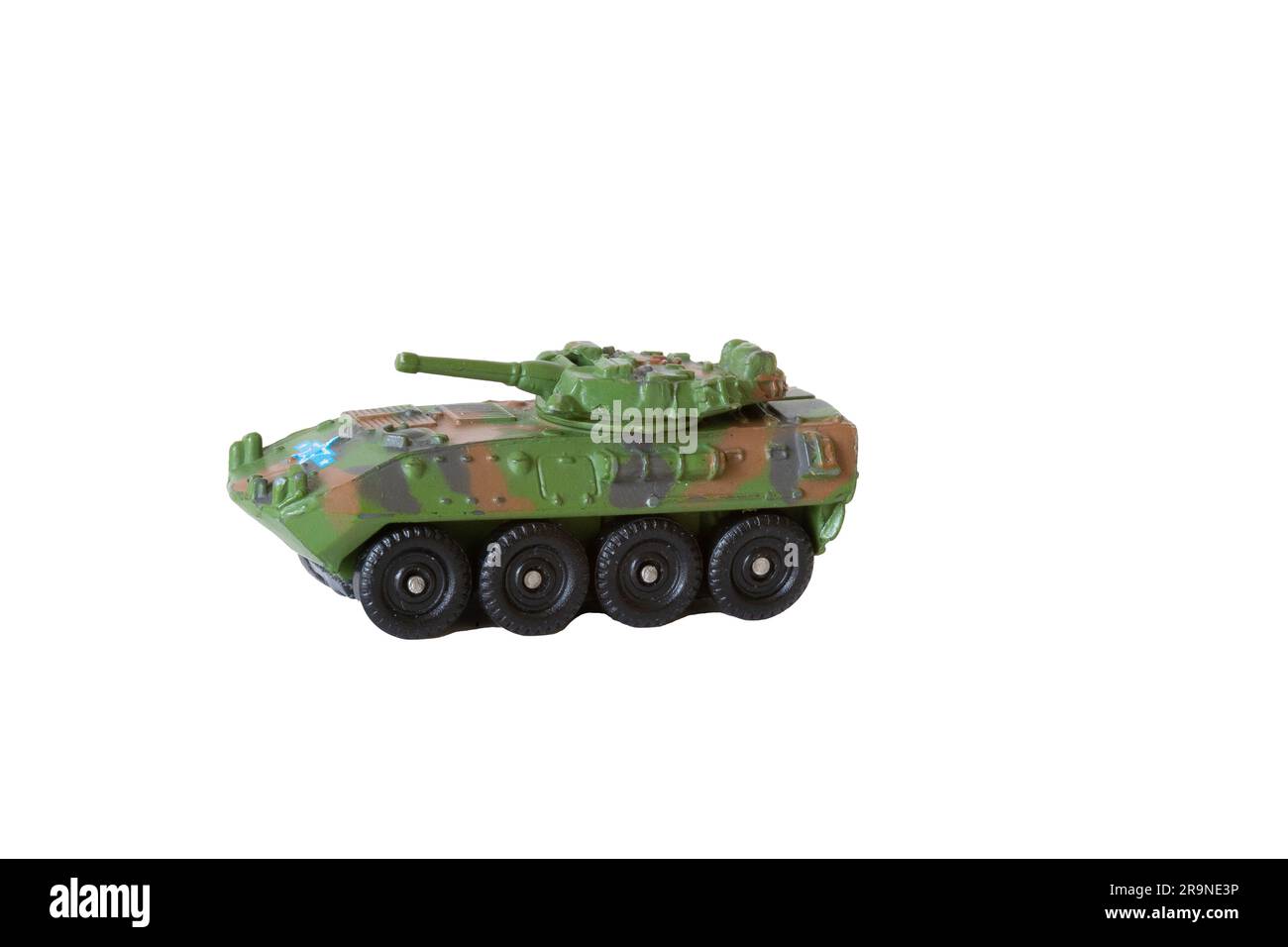 Discover the might of a Russian toy armored carrier. Detailed replica for collectors, history enthusiasts. Powerful and captivating! Stock Photo