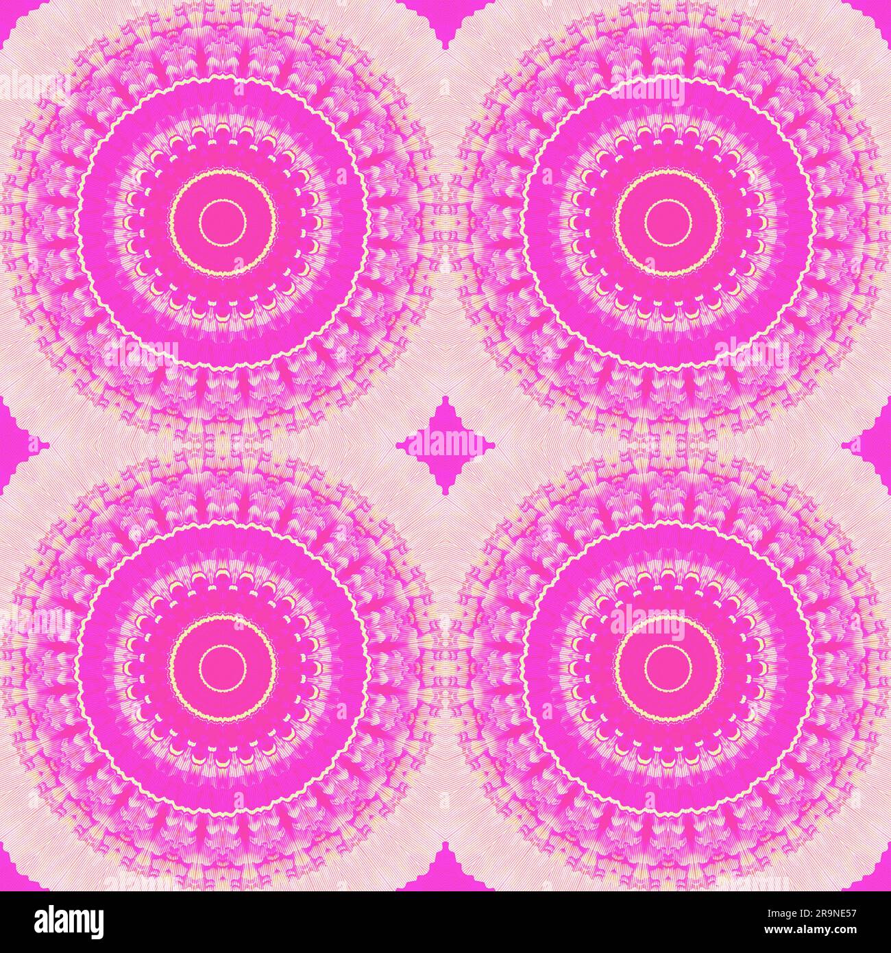pink mandala seamless pattern, seamless pattern, computer generated Stock Photo