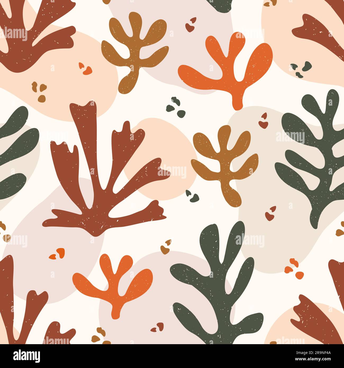 Vector contemporary seamless pattern with aesthetic hand drawn abstract ...