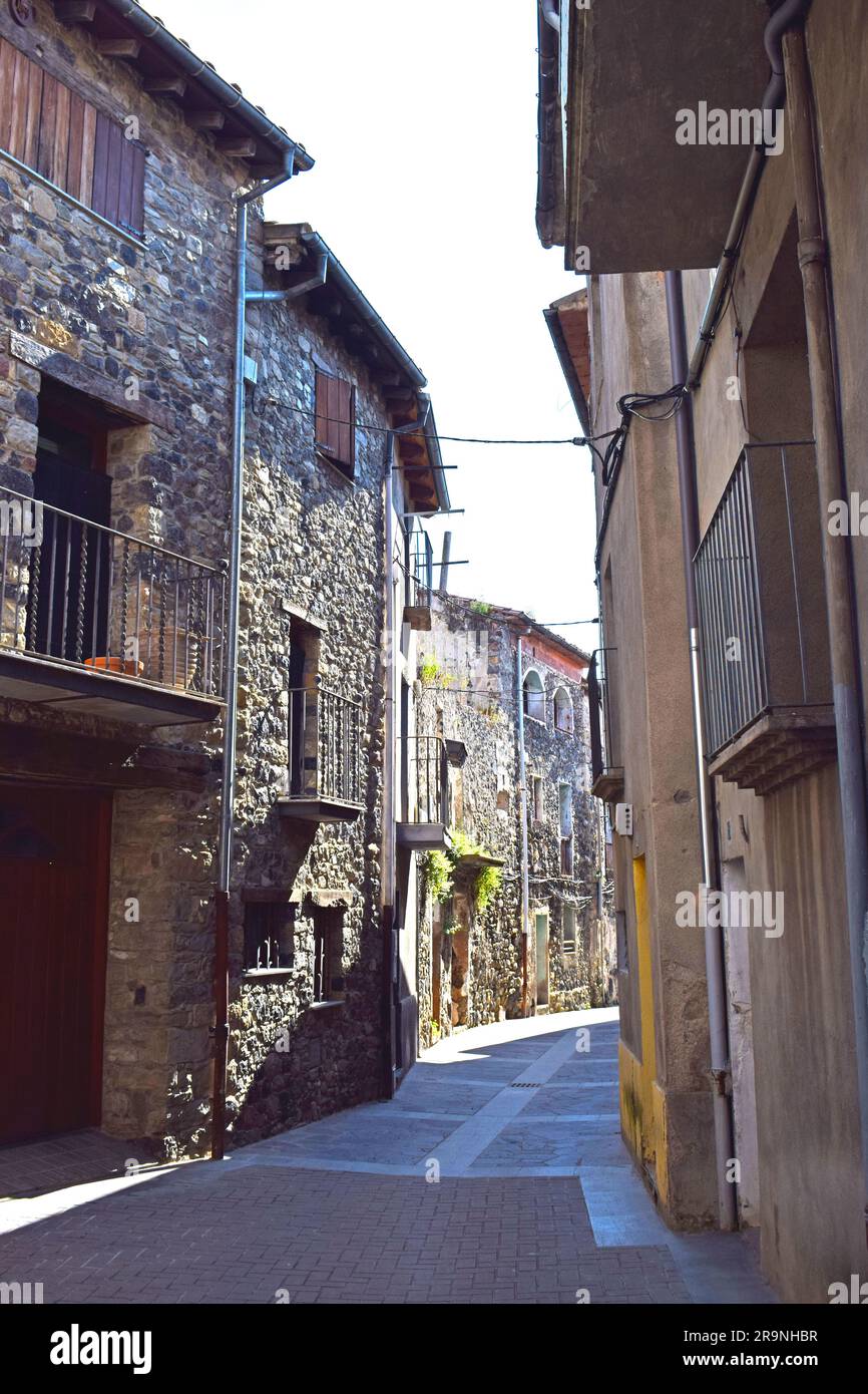 Streets of Castellfollit de la Roca, Girona Spain Stock Photo Alamy