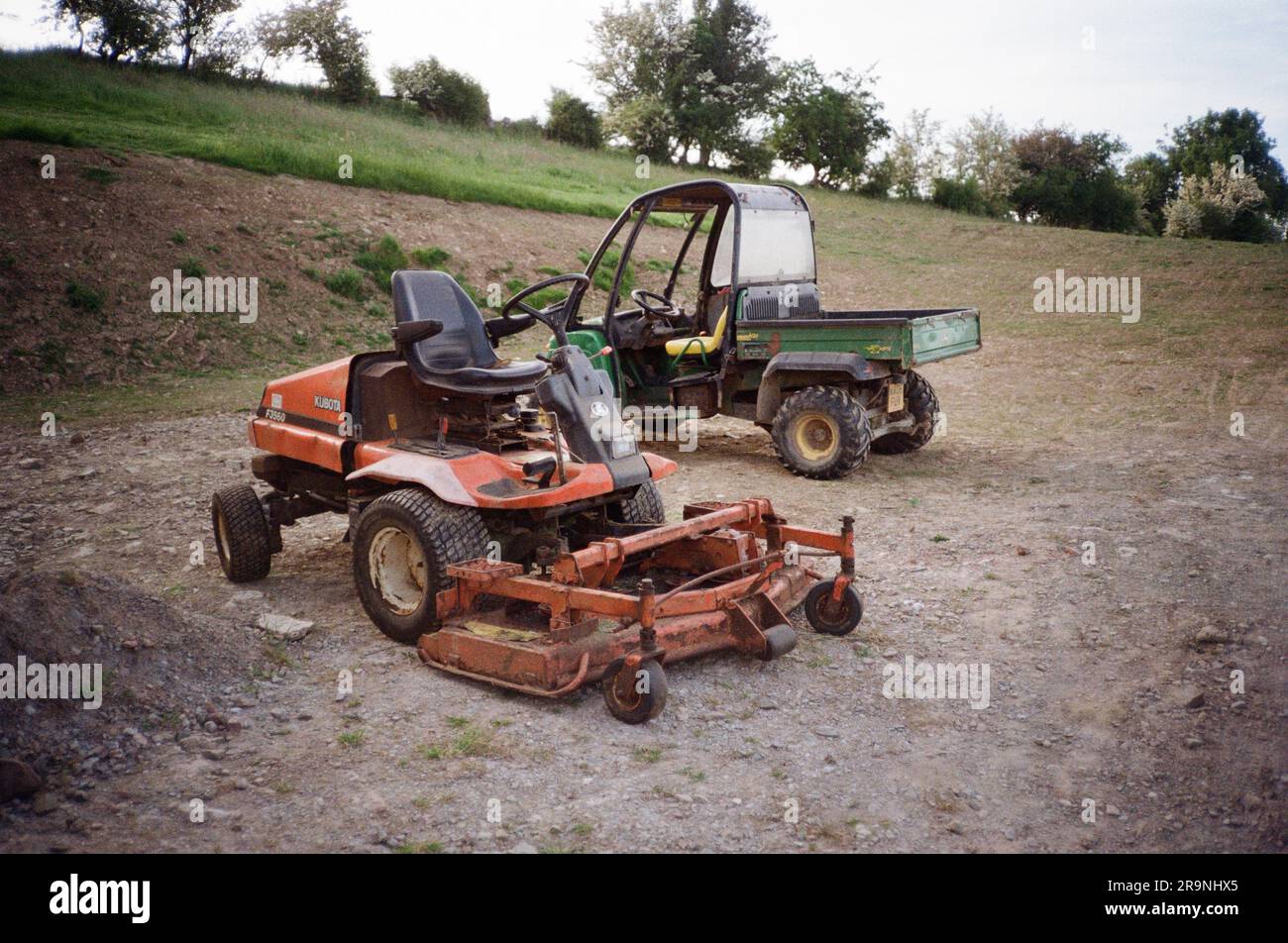 Lawn mower, High Bickington, Devon, England, United Kingdom. Stock Photo