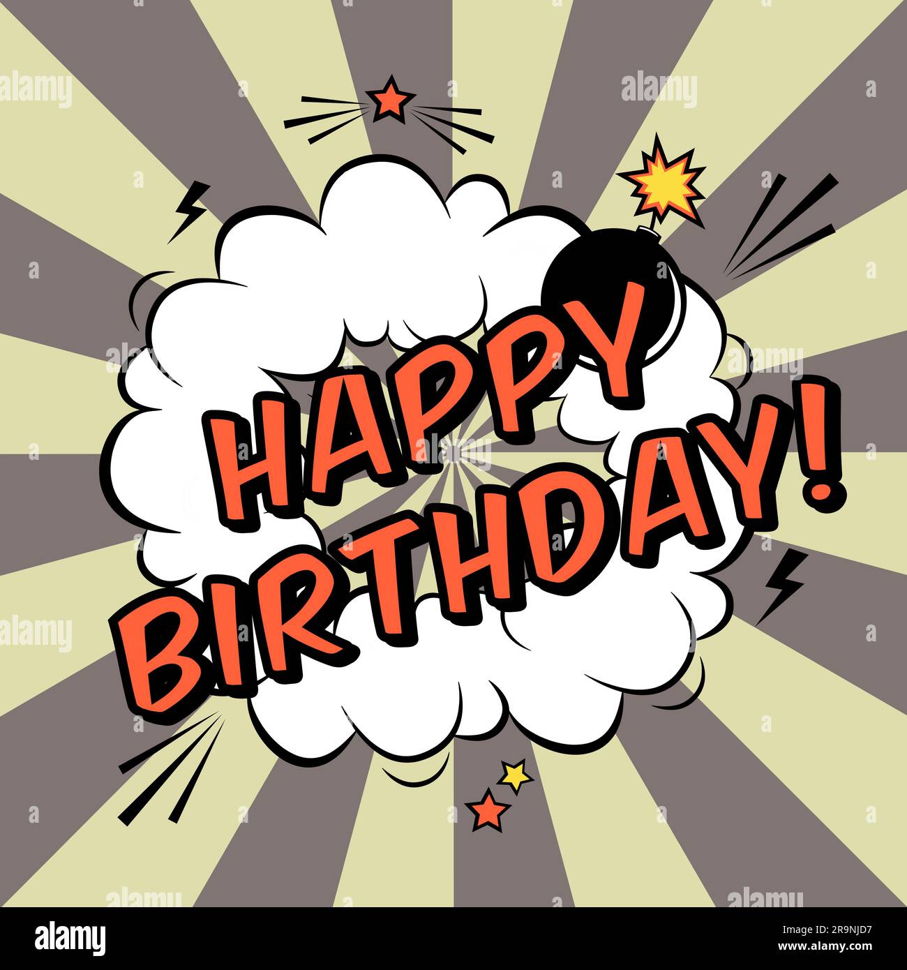 Happy birthday explosion in comic hi-res stock photography and images -  Alamy