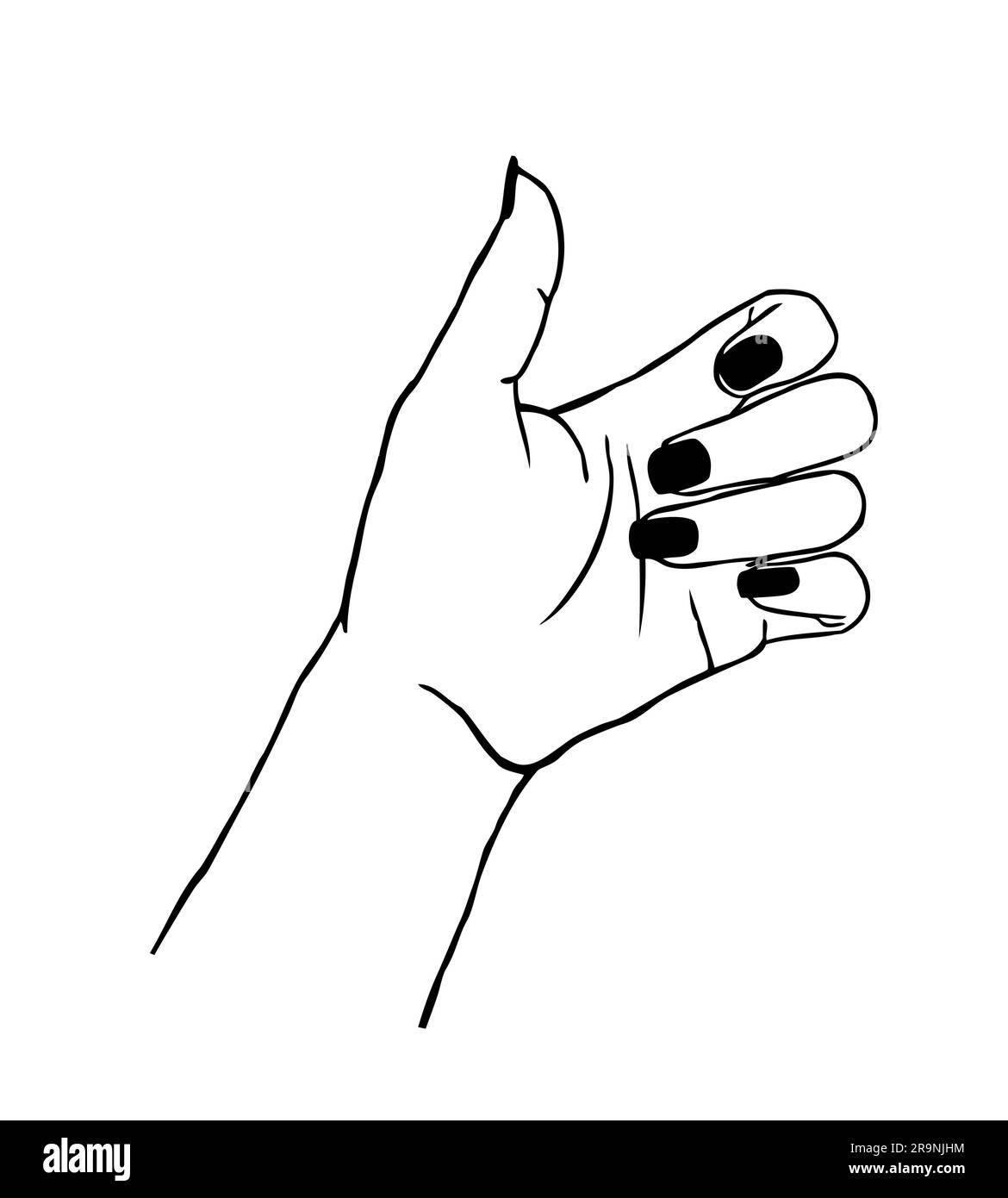Vector illustration of gesture - female hand showing OK sign isolated ...