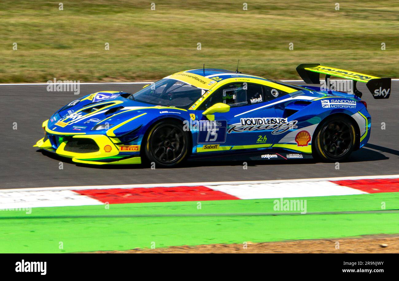 Racing Ferrari Challenge Car at Brands Hatch, UK Stock Photo Alamy
