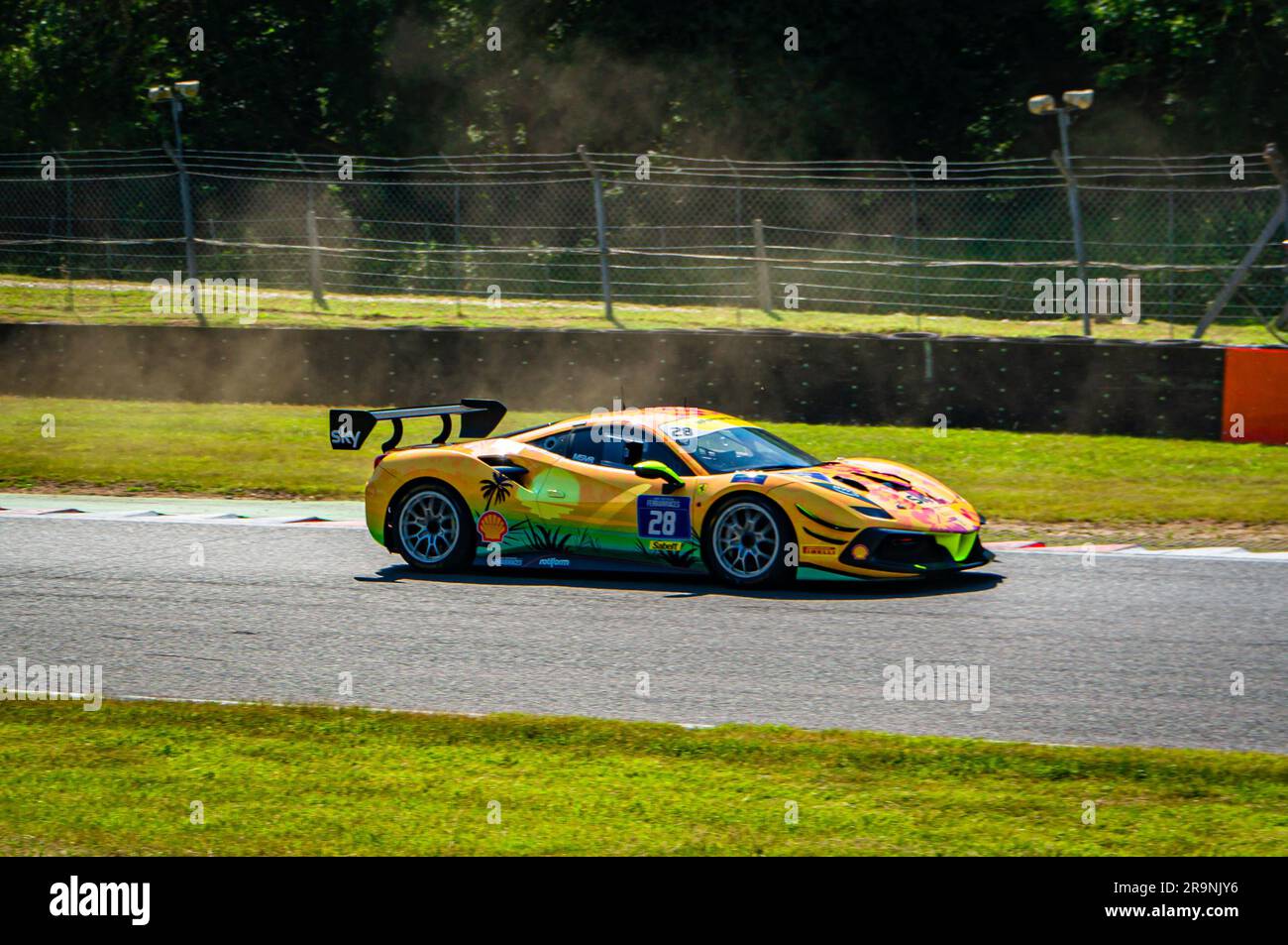 Racing Ferrari Challenge Car at Brands Hatch, UK Stock Photo Alamy