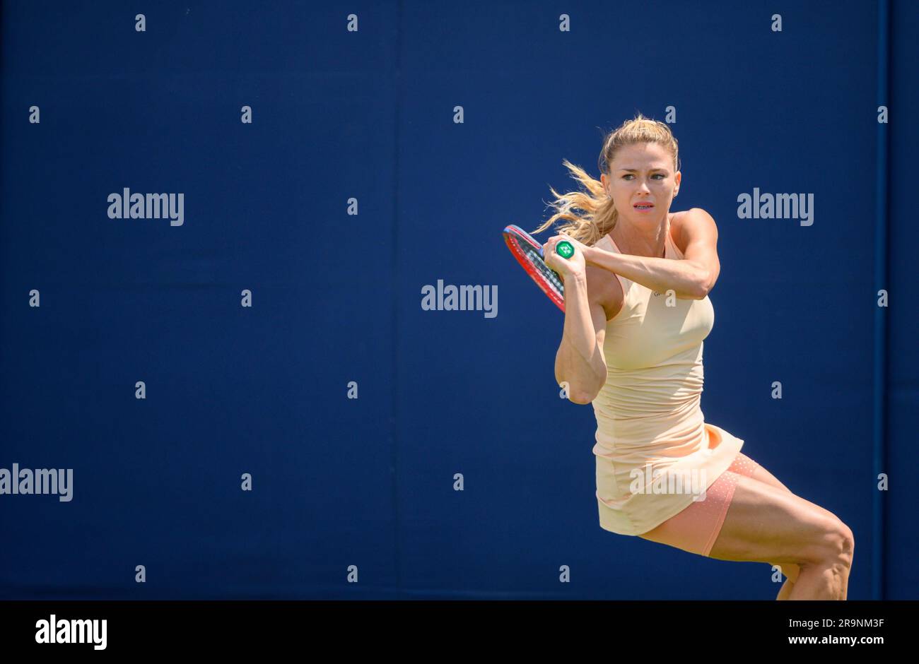 Camila Giorgi (ITA) playing on the second day of the Rothesay International, at Devonshire Park. Eastbourne, UK, 27th June. Stock Photo