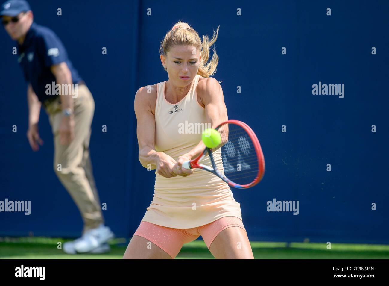 Camila Giorgi (ITA) playing on the second day of the Rothesay International, at Devonshire Park. Eastbourne, UK, 27th June. Stock Photo