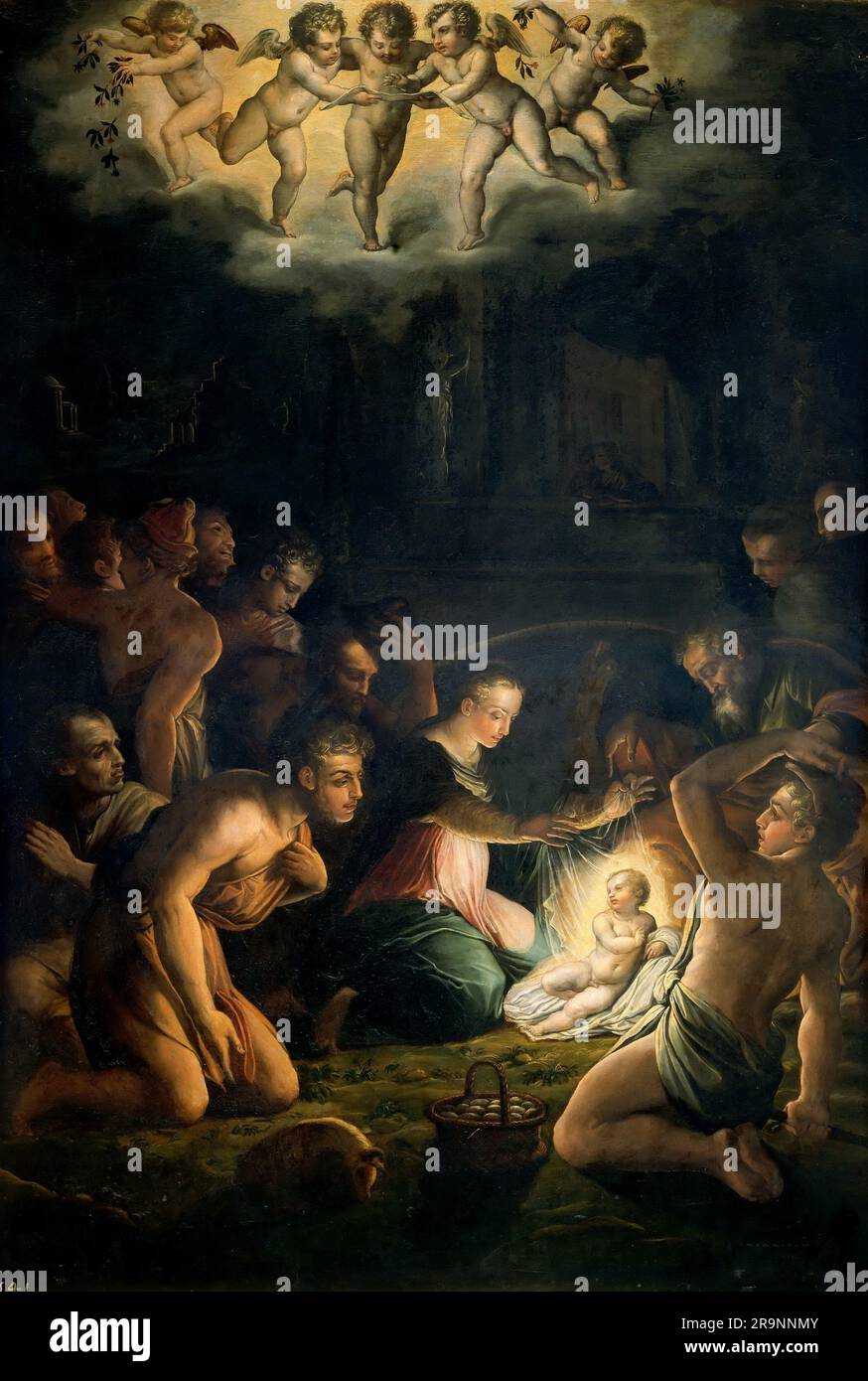 Giorgio Vasari – Adoration of the Shepherds 1546-53. Stock Photo