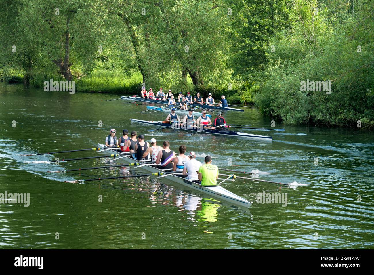 Team Rowing Thames Rowing teams on the Thames at Iffley Village, just by its Lock and ...