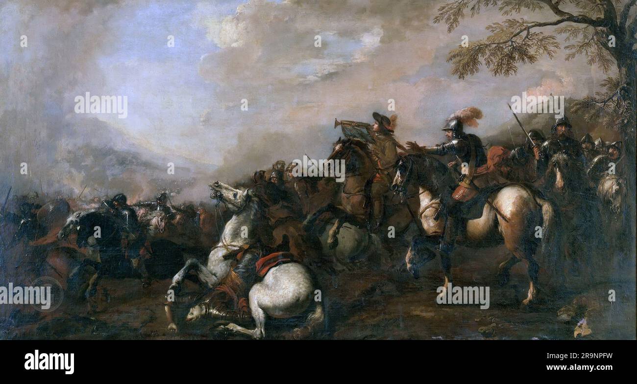 Salvator Rosa – Battle 1637-60. 73x133 Stock Photo