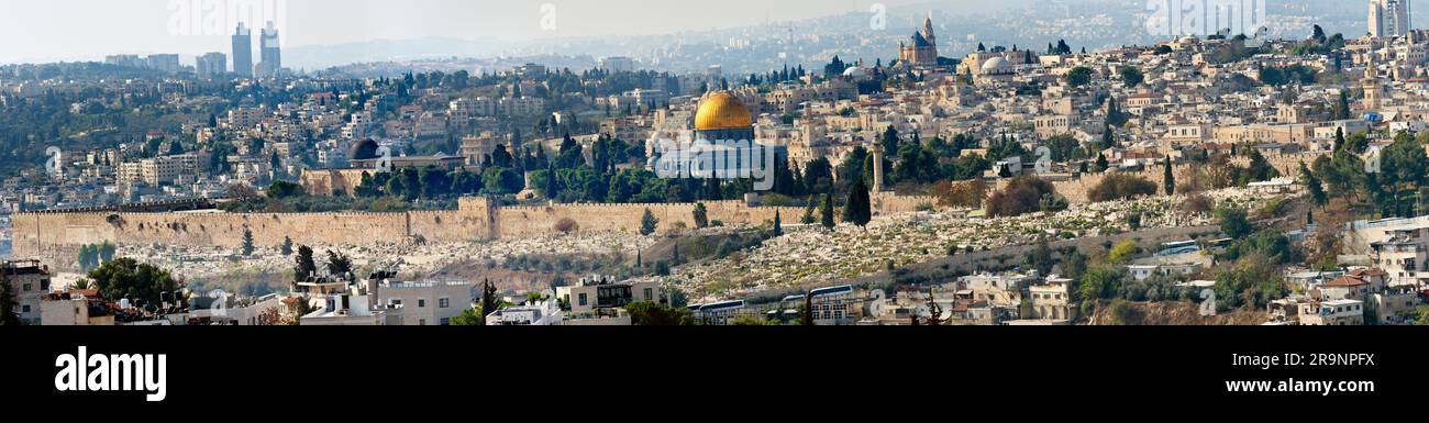 With over 5000 years of turbulent history behind it, Yerushalayim (Jerusalem) is one of the oldest cities in the world. Uniquely, it is sacred to thre Stock Photo