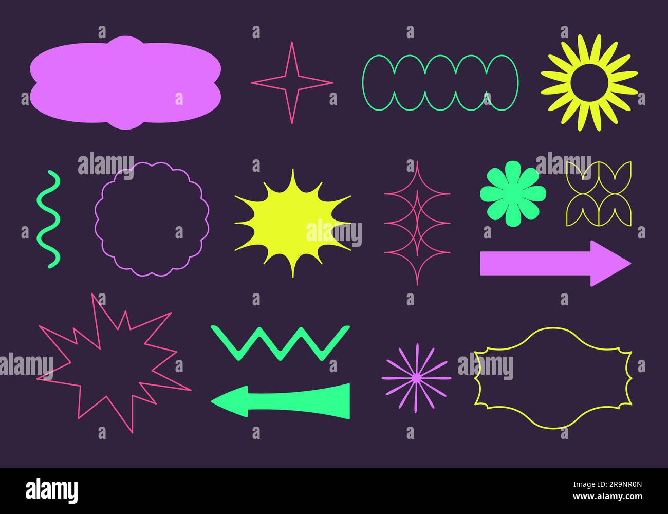 Vector set of simple geometric design elements in minimalist style ...