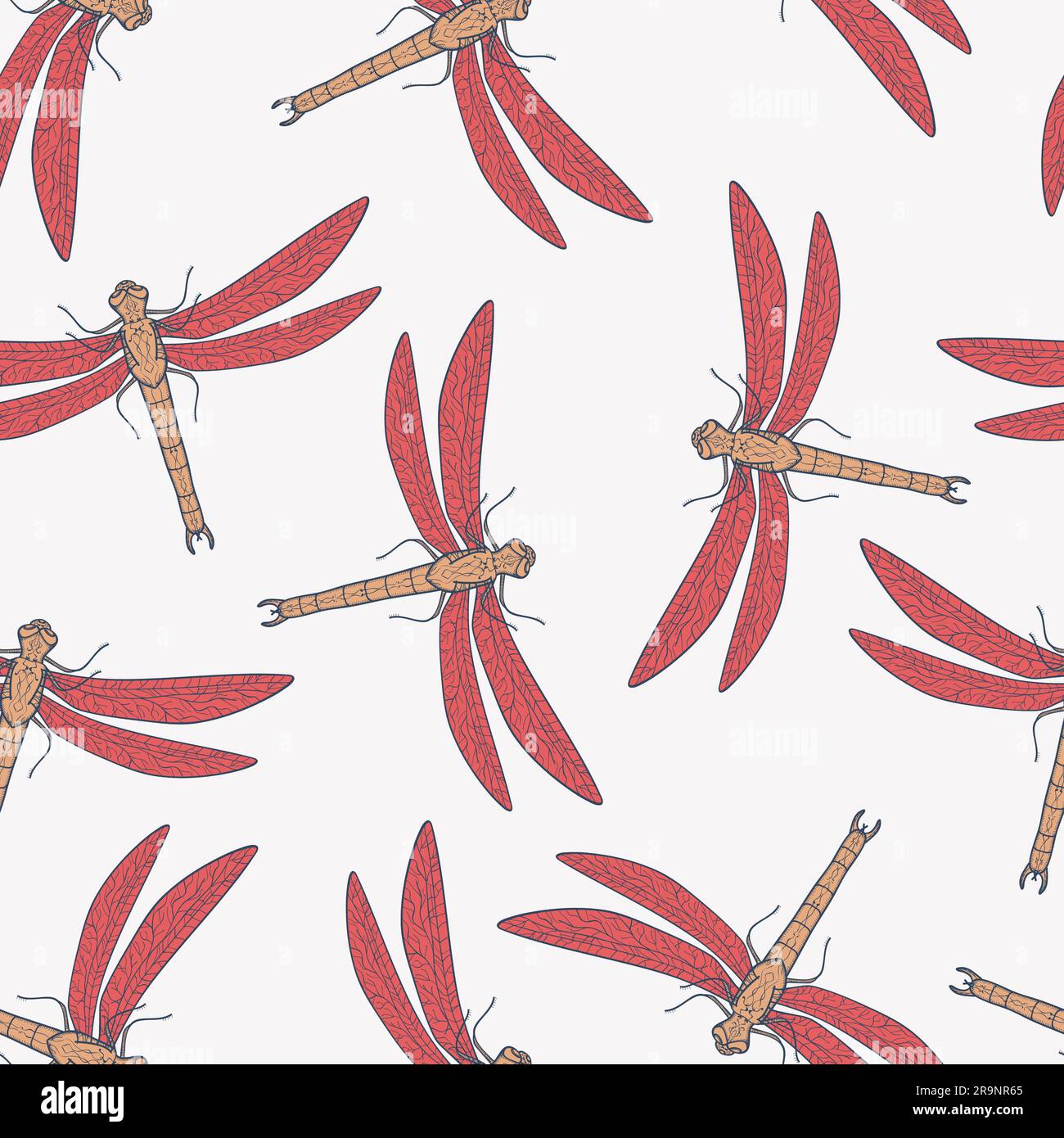 Vector colorful seamless pattern with dragonfly Stock Vector Image ...