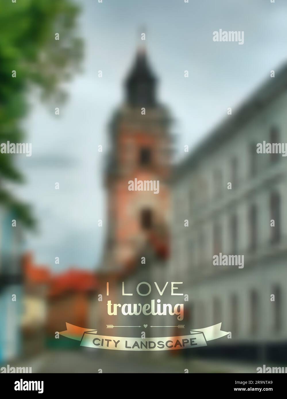 Vector blurred traveling city background web and mobile interface
