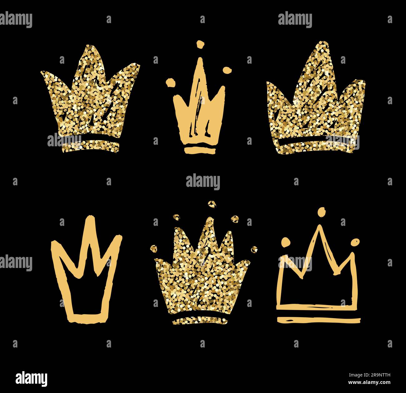 Isolated doodle crowns princess crown hi-res stock photography and ...