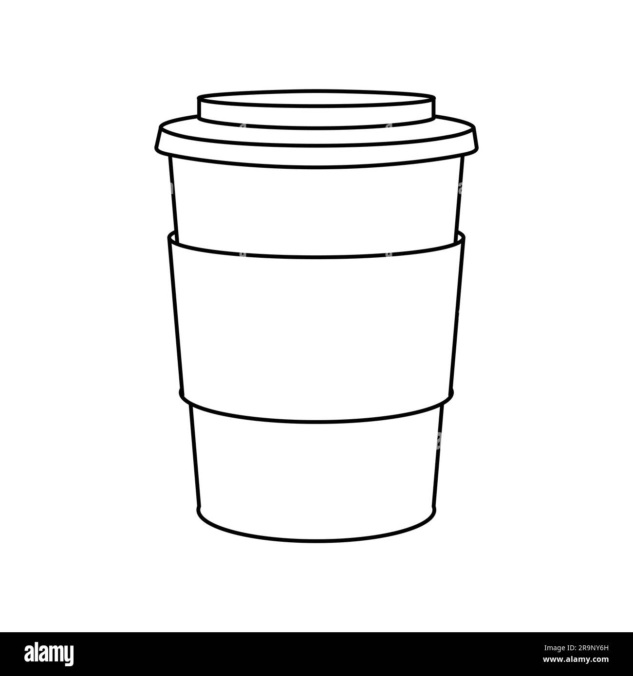 Vector icon of coffee cup takeaway. Paper mug flat emblem, badge ...