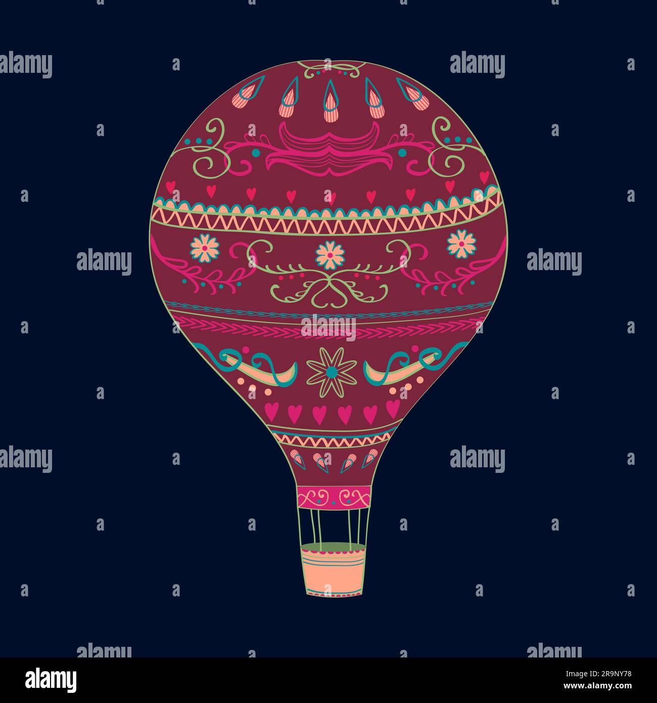 Vector illustration of hot air balloon Stock Vector Image & Art - Alamy