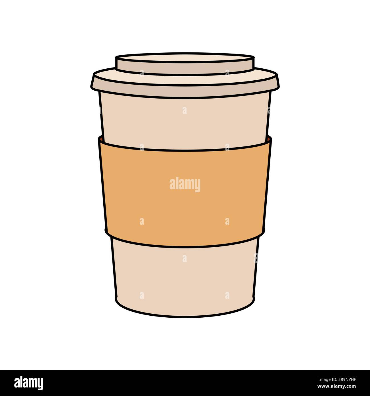 Vector icon of coffee cup takeaway. Paper mug flat emblem, badge ...