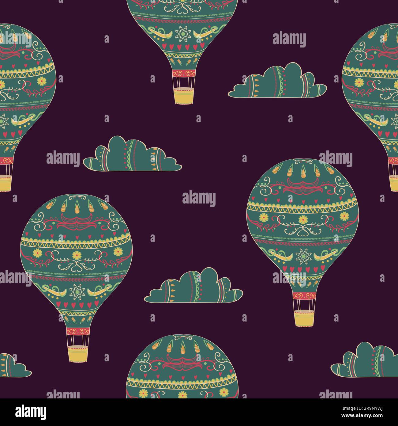Hot Air Cloud Balloon Pattern Print Backpack main image 1