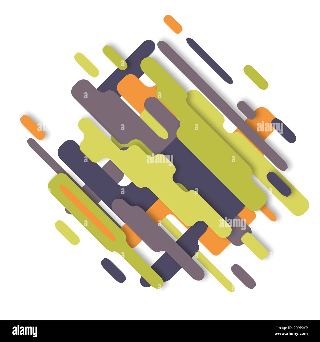 Vector modern dynamic composition made of various rounded shapes in ...